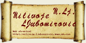 Milivoje LJubomirović vizit kartica